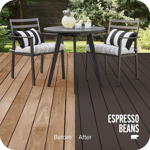 5 gal. #PPU5-01 Espresso Beans Solid Color Waterproofing Exterior Wood Stain