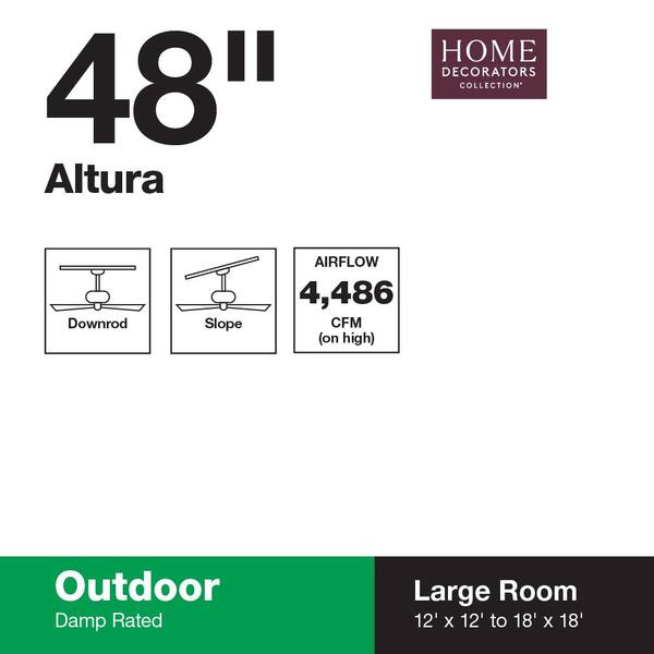 Altura 48 in Indoor/Outdoor Matte Black Ceiling Fan 