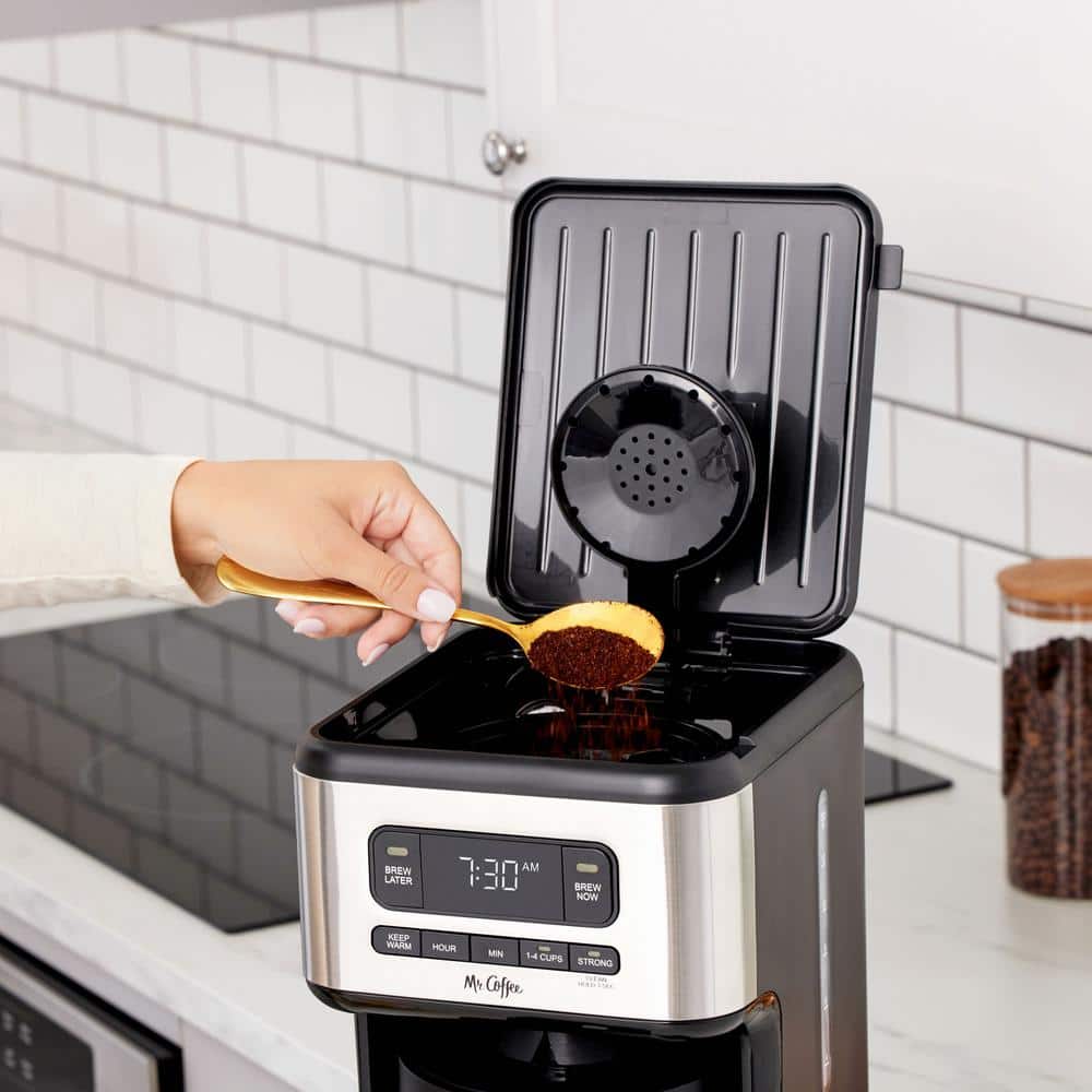 14-Cup Light Stainless Steel Programmable Coffee Maker with Auto Shutoff