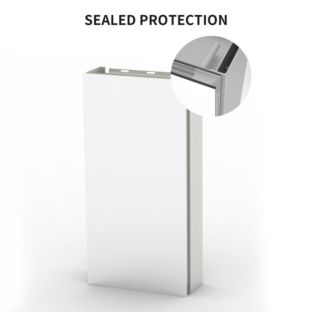 Taimei 24'' H Satin Aluminum Medicine Cabinet with Frameless Mirror