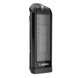 1500-Watt Electric Ceramic Tower Space Heater for Tabletop or Floor Use with Adjustable Thermostat