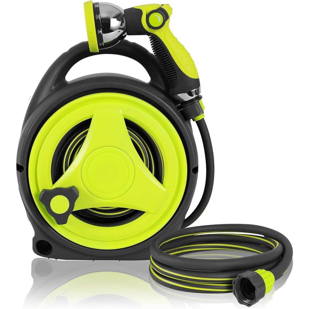 45+5FT Light Duty Retractable Garden Hose Reel with 10 Pattern Spray Nozzle for Lawn and Garden Use price history on PriceWatchPro