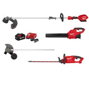M18 FUEL 18V Lith-Ion Brushless Cordless Electric String Trimmer/Blower Combo Kit w/Hedge Trimmer & Edger (4-Tool)