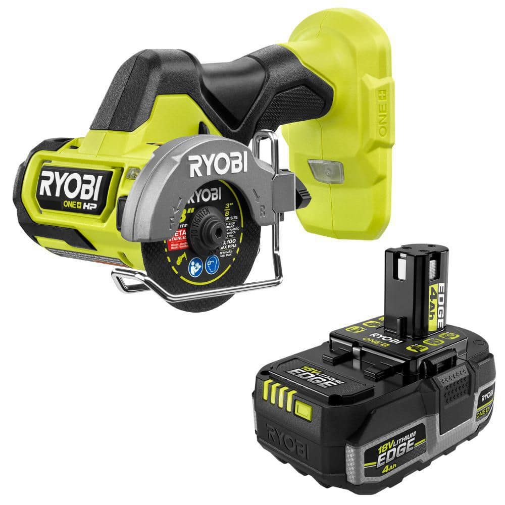 Ryobi ONE+ HP 18V Brushless Cordless Compact Cut-Off Tool with ONE+ 18V 4.0 Ah Lithium EDGE Battery