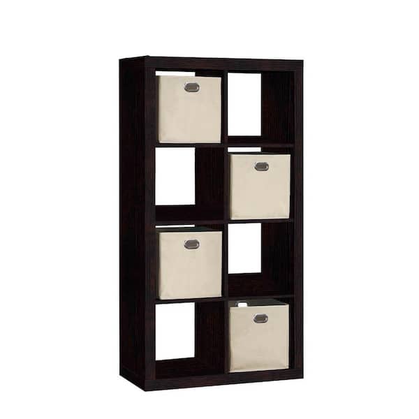 Unbranded 58.6 in. H x 31.1 in. W x 15.5 in. D Brown MDF 8-Cube Organizer