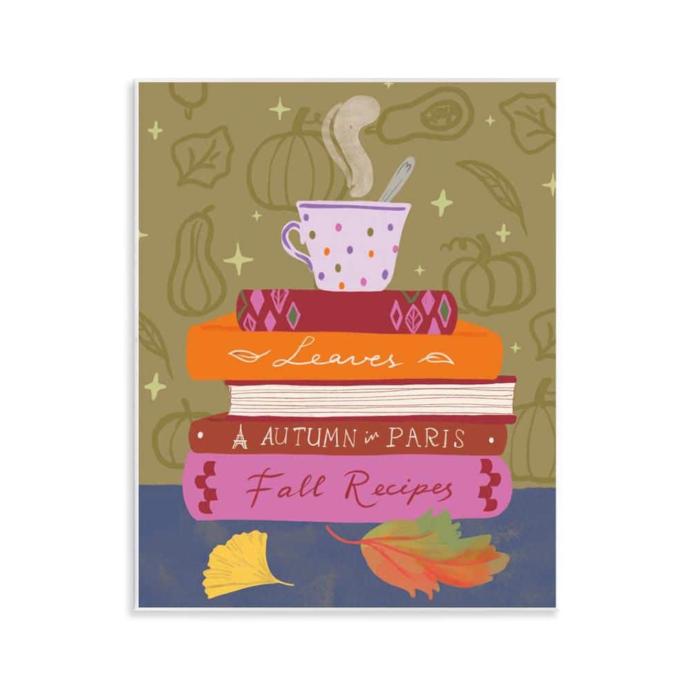 Autumnal Mug on Bookstack by Be Ni La Unframed Typography Graphic Art Print 14 in. x 11 in. price history on PriceWatchPro