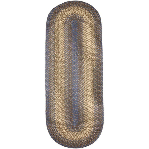 Ombre Blue Lake 2 ft. x 8 ft. Indoor/Outdoor Braided Runner