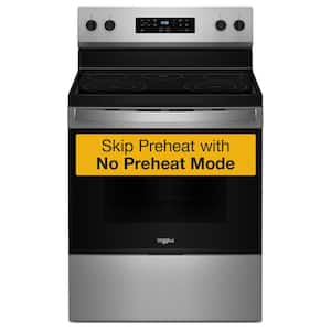 30 in. 5 Burner Element Freestanding Electric Range in Stainless Steel with Thermal