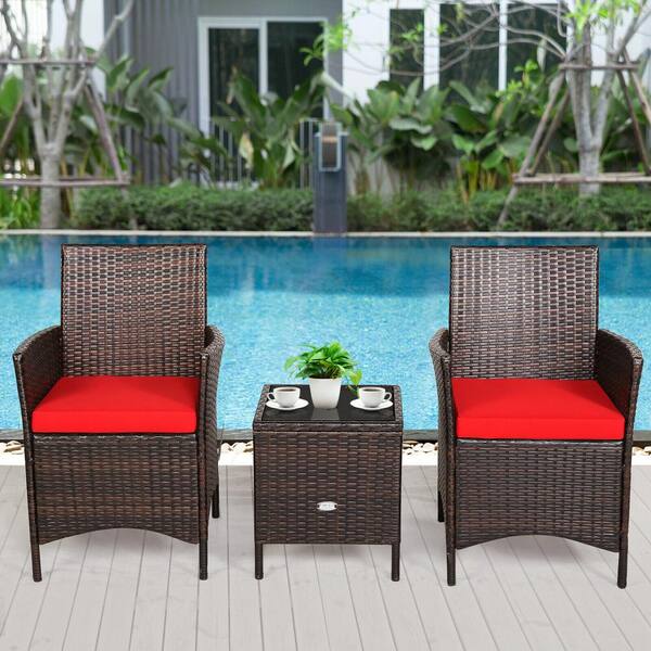 three piece rattan set