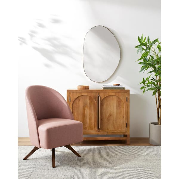 Unbranded Armando Modern Swivel Chair, Light Pink, 35 in. H x 24 in. W x 26 in. D