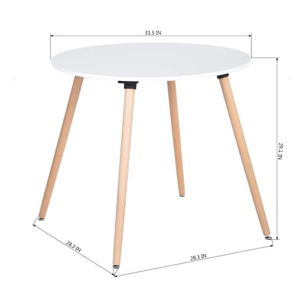 Homy Casa Rookie 31.5 in. White Square Manuefactured Wood Table Top Solid  Beech Wood Legs Dining Table ROOKIE SQUARE TABLE WHITE - The Home Depot