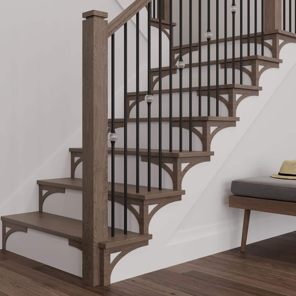 Embossed Birch Left Hand Stair Bracket for Elegant Stairways