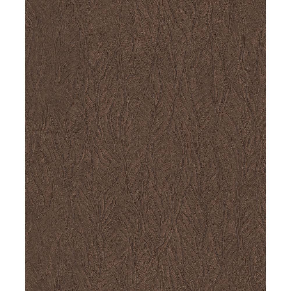 Ambiance Brown Metallic Textured Leaf Emboss Vinyl Non-Pasted Wallpaper (Co