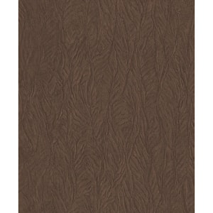 Ambiance Brown Metallic Textured Leaf Emboss Vinyl Non-Pasted Wallpaper (Covers 57.75 sq.ft.)