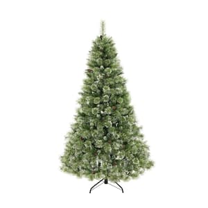 7 ft. Pre-Lit Cashmere Pine and Mixed Needles Hinged Artificial Christmas Tree
