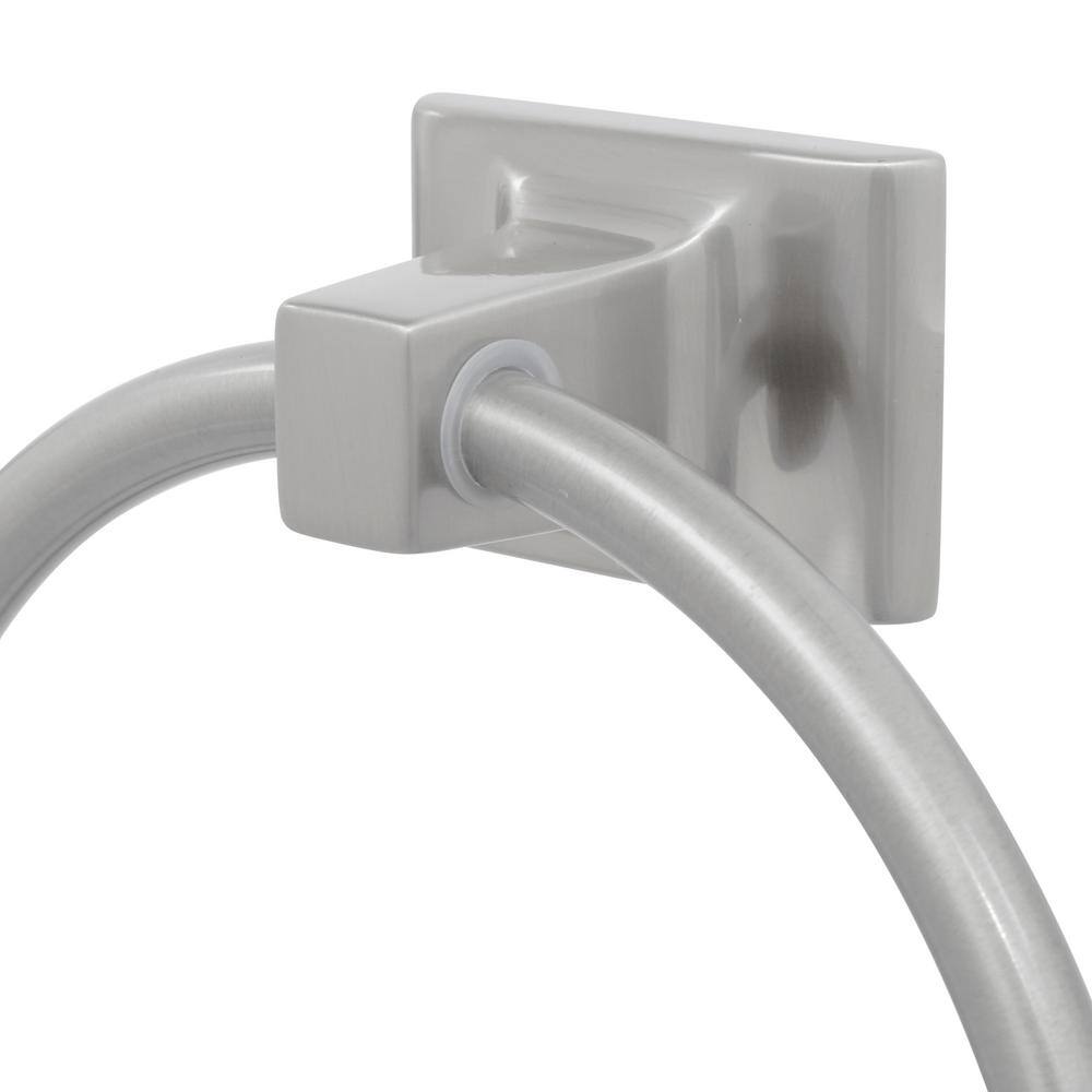 Satin Nickel 4-Piece Bathroom Accessory Kit with Towel Bar