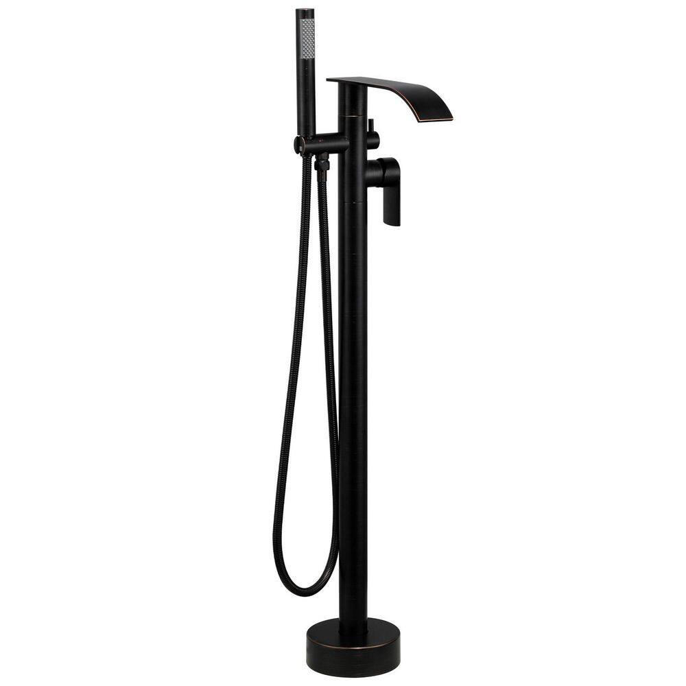 Single-Handle Waterfall Freestanding Tub Faucet with Hand Shower and Diverter in Oil Rubbed Bronze price history on PriceWatchPro