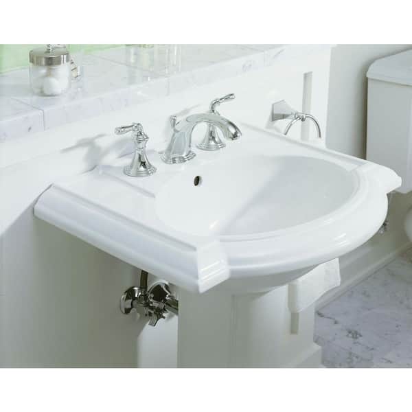 KOHLER Devonshire 24.1 in. x 19.75 in. Pedestal Bathroom Sink in White Vitreous China