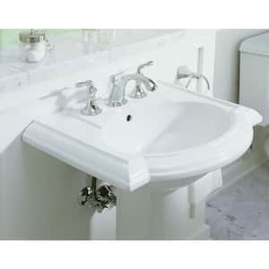 Devonshire 4-7/8 in. Vitreous China Pedestal Sink Basin in White with Overflow Drain