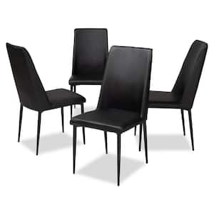Chandelle Black Faux Leather Upholstered Dining Chair (Set of 4)