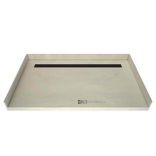 Tile Redi Redi Trench 30 in. x 60 in. Barrier Free Shower Base with Back Drain and Oil Rubbed Bronze Trench Grate