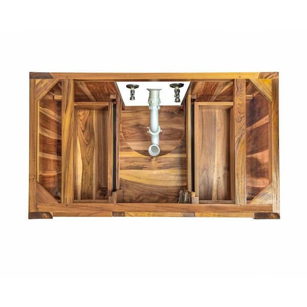 EcoDecors Significado 36 in. L Teak Vanity Cabinet Only in Natural Teak  ST-BT-36-1 - The Home Depot