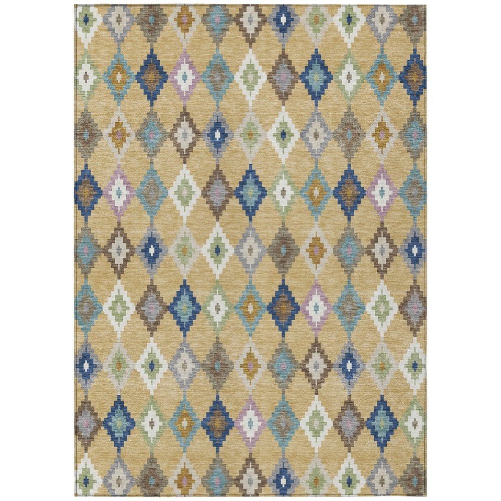 Chantille Machine Washable Indoor/Outdoor Abstract ACN2513 Gold 3 ft. x 4 ft. Area Rug price history on PriceWatchPro