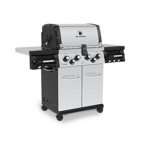 Broil King Regal S490 PRO IR 4-Burner Propane Gas Grill in Stainless with Infrared Side Burner and Rear Rotisserie Burner 956944 - The Home Depot
