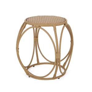 Galtin Light Brown Wicker Outdoor Side Table