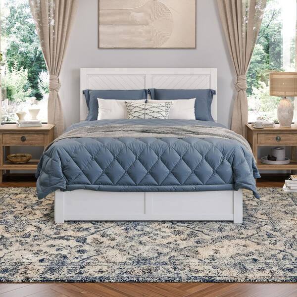 AFI Canyon White Solid Wood Frame King Platform Bed with