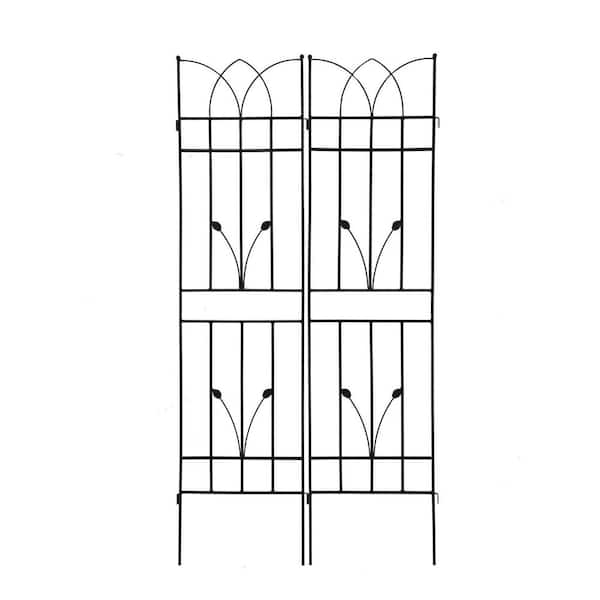 4-Pack 71 in x17. 7 in Metal Garden Trellis for Climbing Plants, Garden Trellis, Large Decorative Outdoor Trelli, Black
