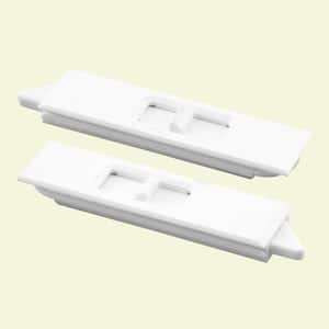 Tilt Latch Pair, White Plastic Construction, spring-loaded, Snap-In