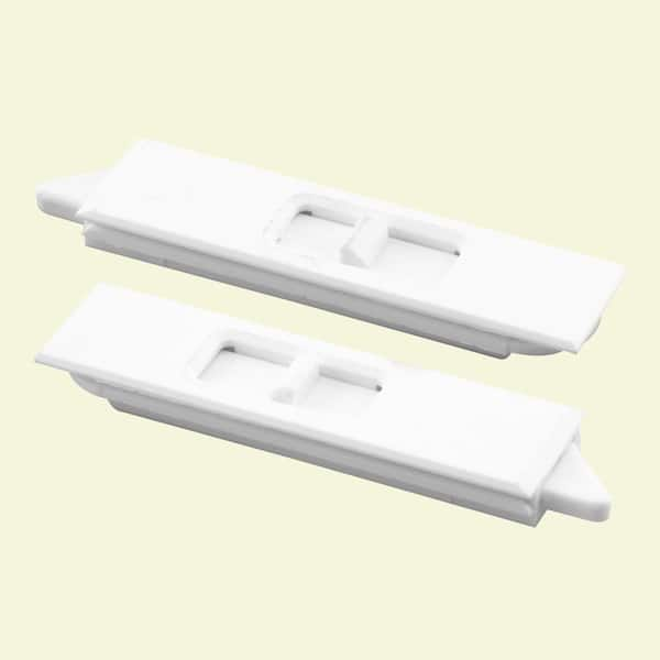 Prime-Line Tilt Latch Pair, White Plastic Construction, spring-loaded, Snap-In