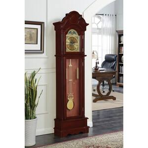 Brown Red and Clear Grandfather Clock with Chime