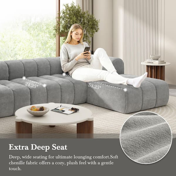 CHRISTOPHER KNIGHT HOME Finn Modern 122 in. Polyester Upholstery L
