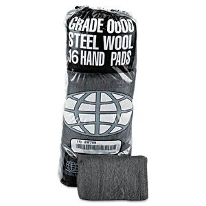 #2 Medium Coarse Industrial-Quality Steel Wool Hand Pad Sponge (16/Pack, 12-Pack/Carton)