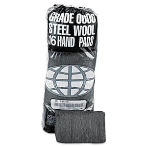 #2 Medium Coarse Industrial-Quality Steel Wool Hand Pad Sponge (16/Pack, 12-Pack/Carton)