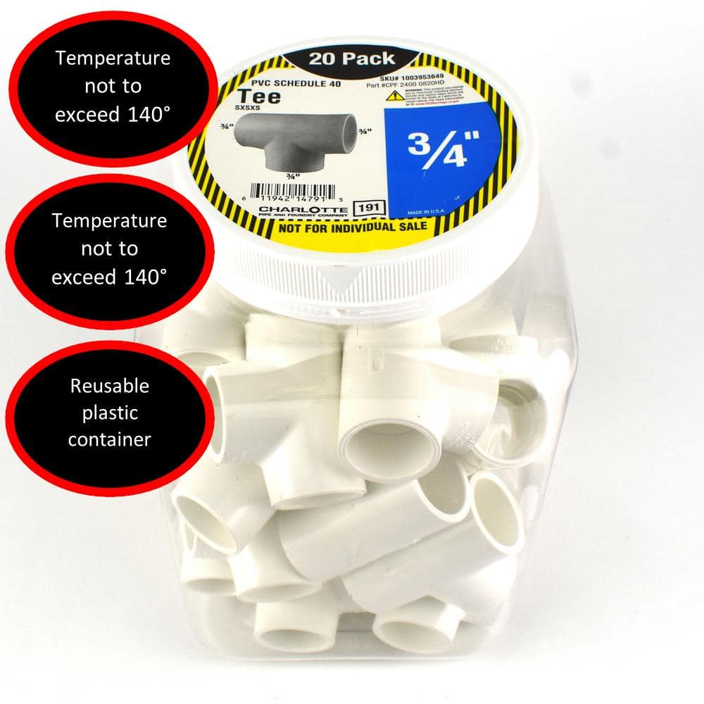 3/4 in. Schedule 40 Tee S x S x S Pro Pack (20-Pack) price history on PriceWatchPro