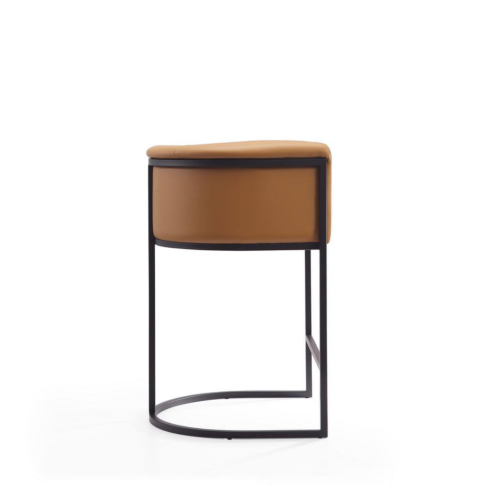Cosmopolitan 24" Camel and Black Metal Counter Stool Set