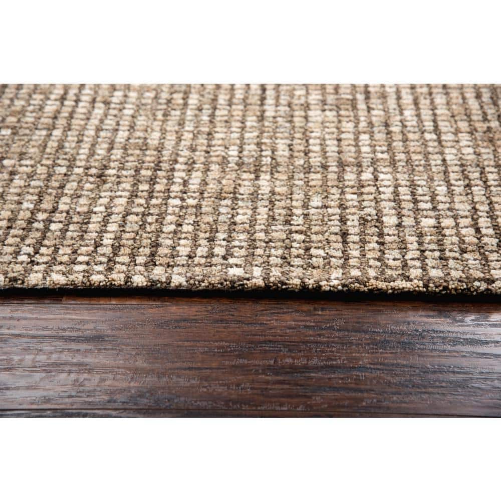 Storm Brown and Beige Hand-Tufted Wool Area Rug 8' x 11'