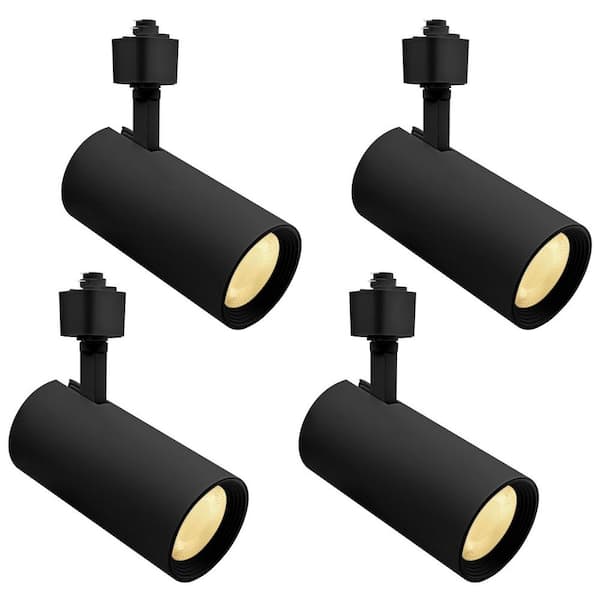 3 in. Black Integrated LED H Track Light Head, 5CCT, CRI90, 20W, 1500LM, Fixed Track, Gimbal Head, Dimmable ETL 4 Pack
