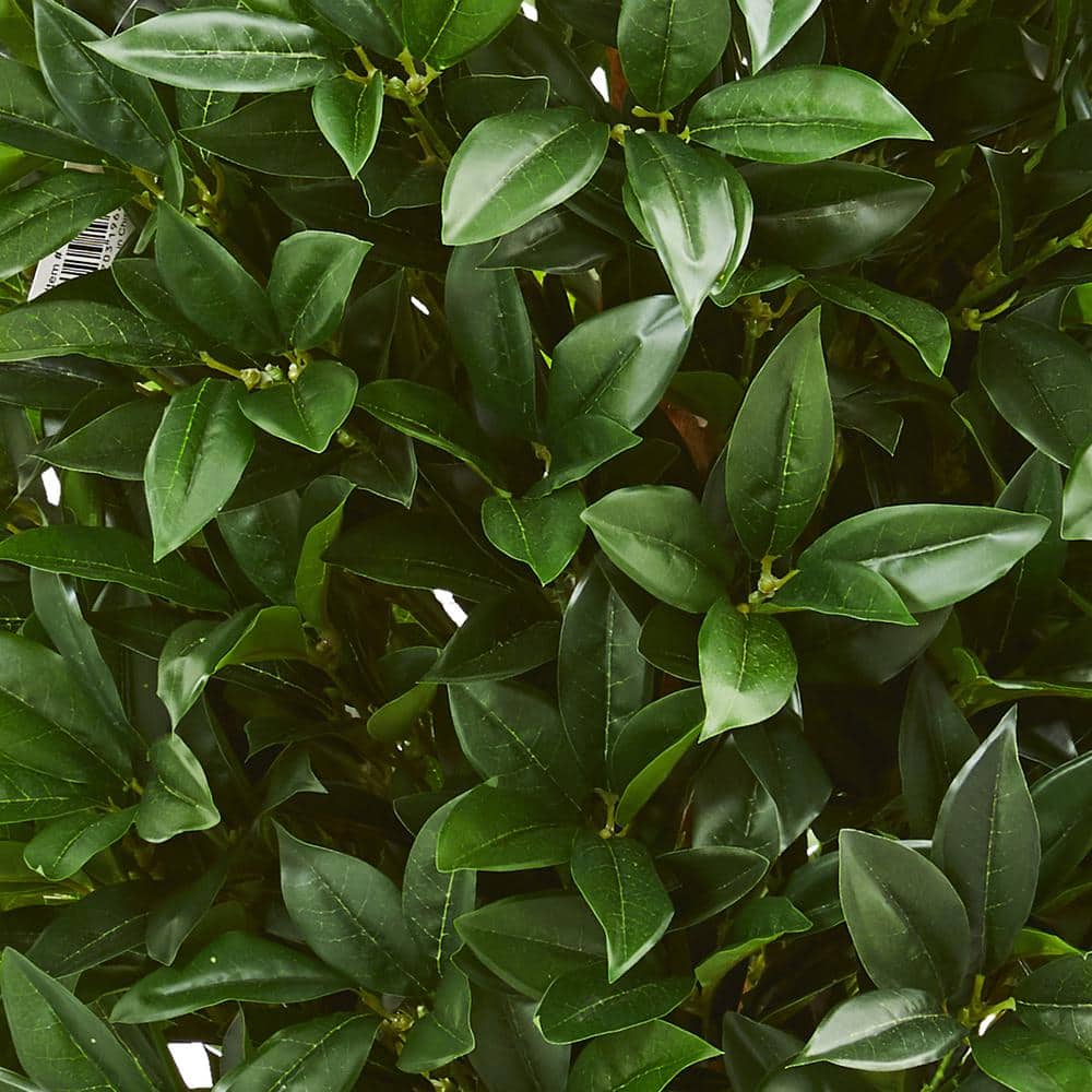 4ft Green UV-Resistant Plastic Bay Leaf Topiary Tree in Pot