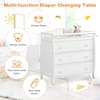 Costway Grey 3 Drawer Baby Changing Table Infant Diaper Changing Station  w/Safety Belt BB5762GR - The Home Depot