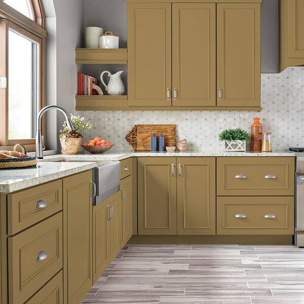 BEHR PREMIUM 1 gal. #S310-5 Brazilian Citrine Semi-Gloss Enamel