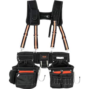 Tool Belt with Suspenders 29-Pockets Heavy-Duty Tool Belts 29-54 in. Adjustable Waist Size for Carpenters, Electricians