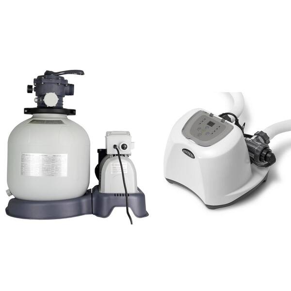 Intex 2800 GPH Sand Filter Pump and 15000 Gal 26669EG Chlorinator