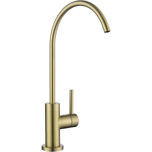 Single Handle Beverage Faucet with 360 Degree Swivel Spout Easy DIY Install Non-Air Gap in Brushed Gold Finish
