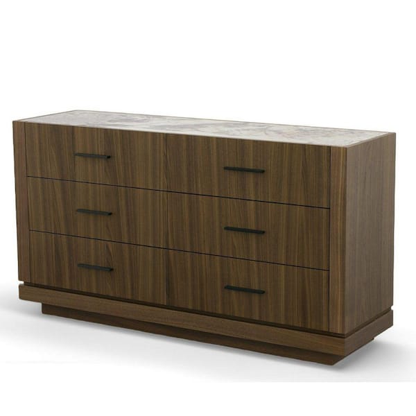 Benjara 55 in. Brown and Black Wooden Dresser Without Mirror