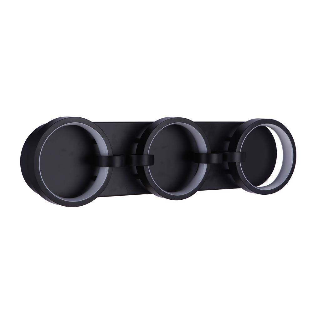 Modern Black LED Vanity Light with White Shade