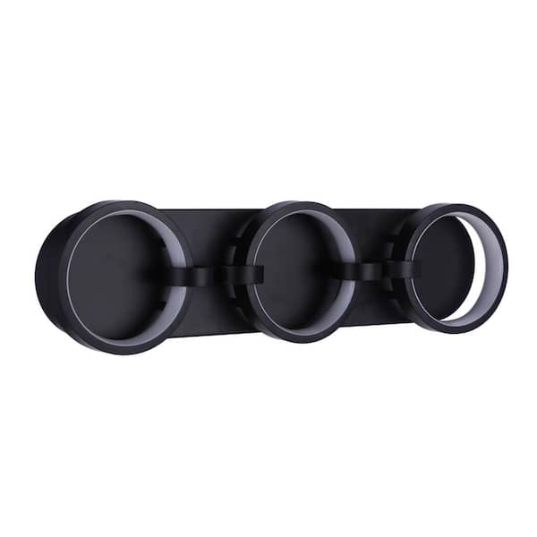 CRAFTMADE Context 24 in. 3-Light Flat Black Finish Integrated LED Vanity Light Bar with Ring Shaped Lights